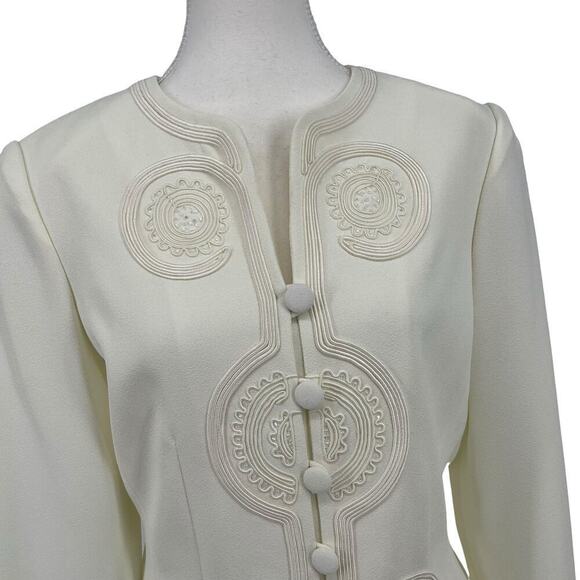 Vintage Adrianna Papell Skirt & Top Set Embroidered White 8 - Picture 4 of 12